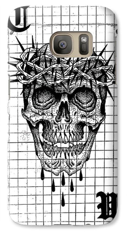 Pixels Phone Case Galaxy S7 Case Richard Skull  - Phone Case