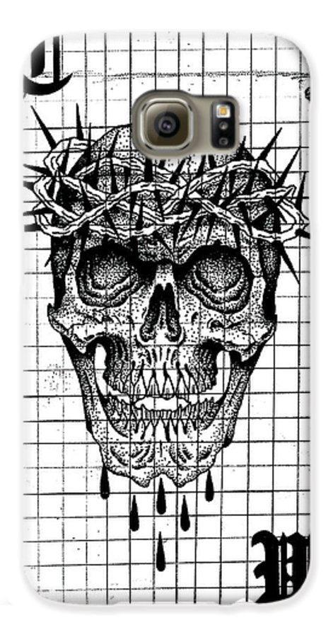 Pixels Phone Case Galaxy S6 Case Richard Skull  - Phone Case