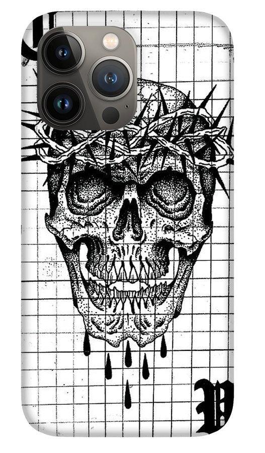Pixels Phone Case iPhone 13 Pro Case Richard Skull  - Phone Case