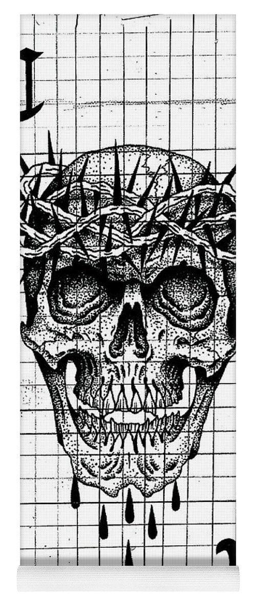 Pixels Yoga Mat 24" x 72" Richard Skull  - Yoga Mat