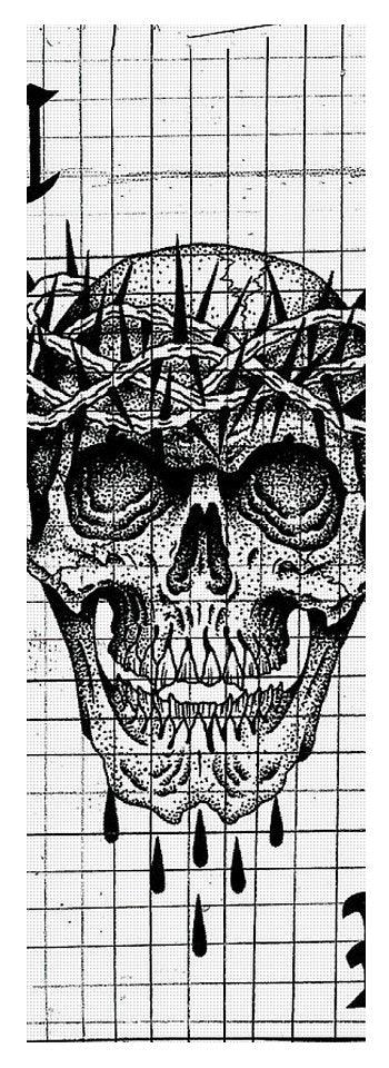 Pixels Yoga Mat 24" x 72" Richard Skull  - Yoga Mat