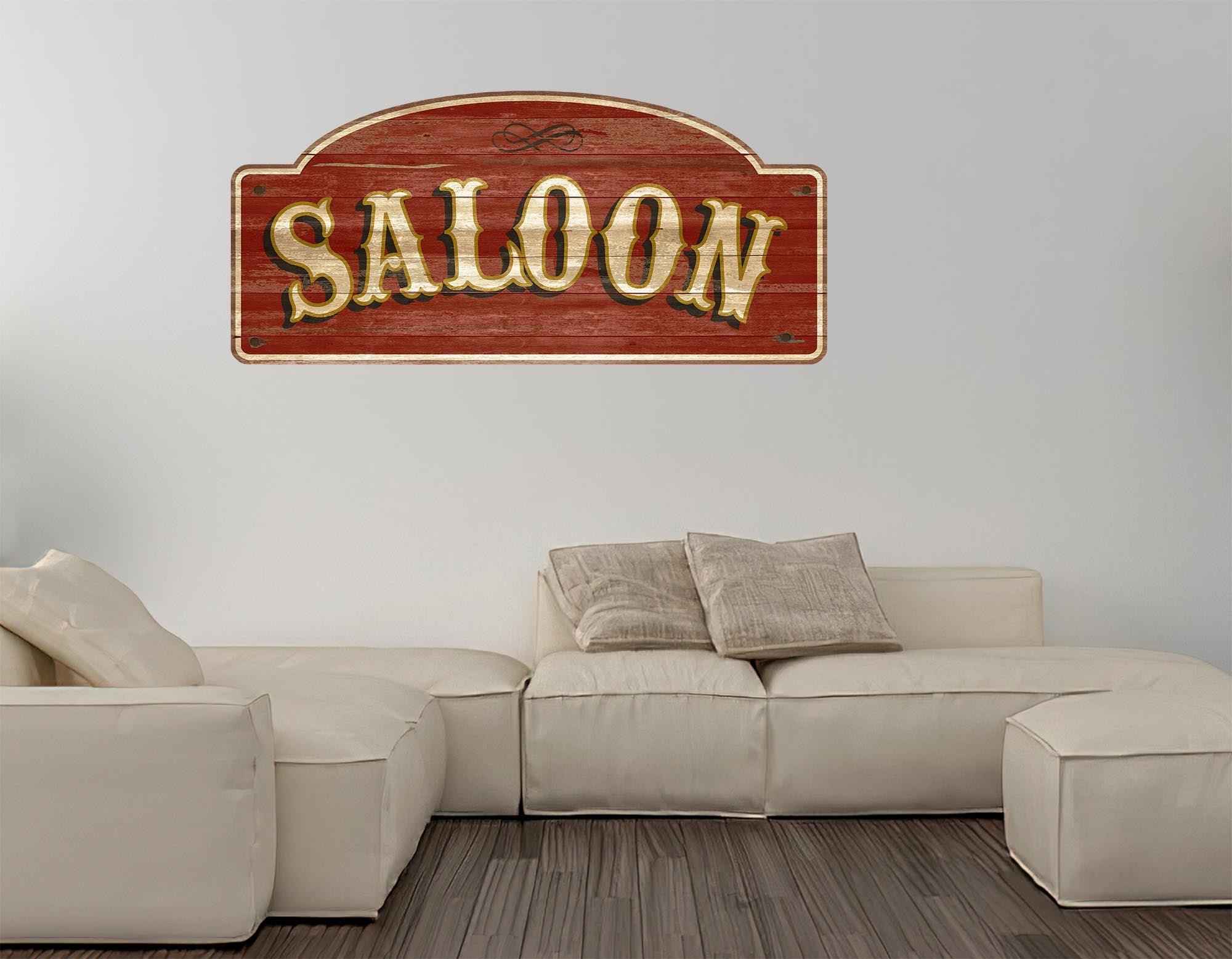 CoolWalls.ca DieCut Saloon Retro Bar Sign Decal, Wall Decal, Peel-N-Stick and Removes Easily Anytime