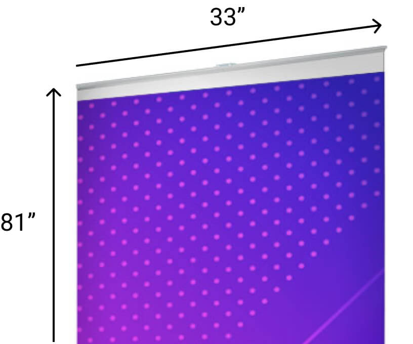 Retractable Pull Up Banner 33 x 81 Black Base