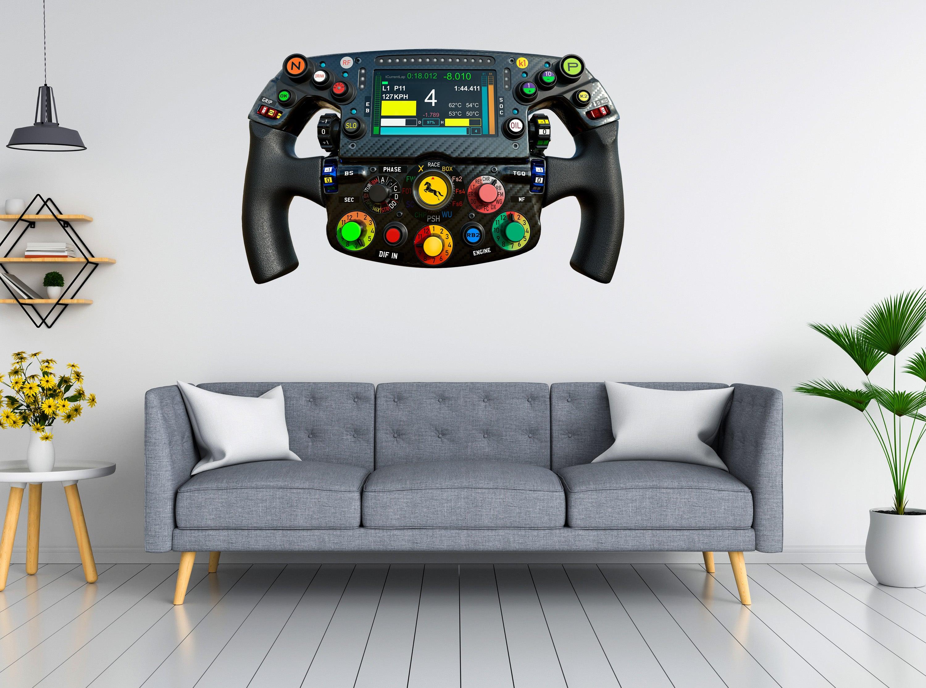 F1 Steering Wheel wall decal sticker, removable Peel-N-Stick 025