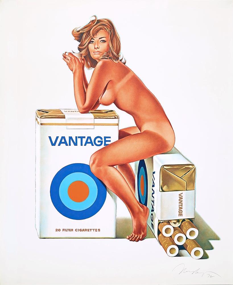 CoolWalls.ca Posters, Prints, & Visual Artwork 15" Wide x 18" Tall Tobacco Red Mel Ramos 1972 Vintage Artwork: Peel_n_Stick onto the wall, wallpaper like fabric