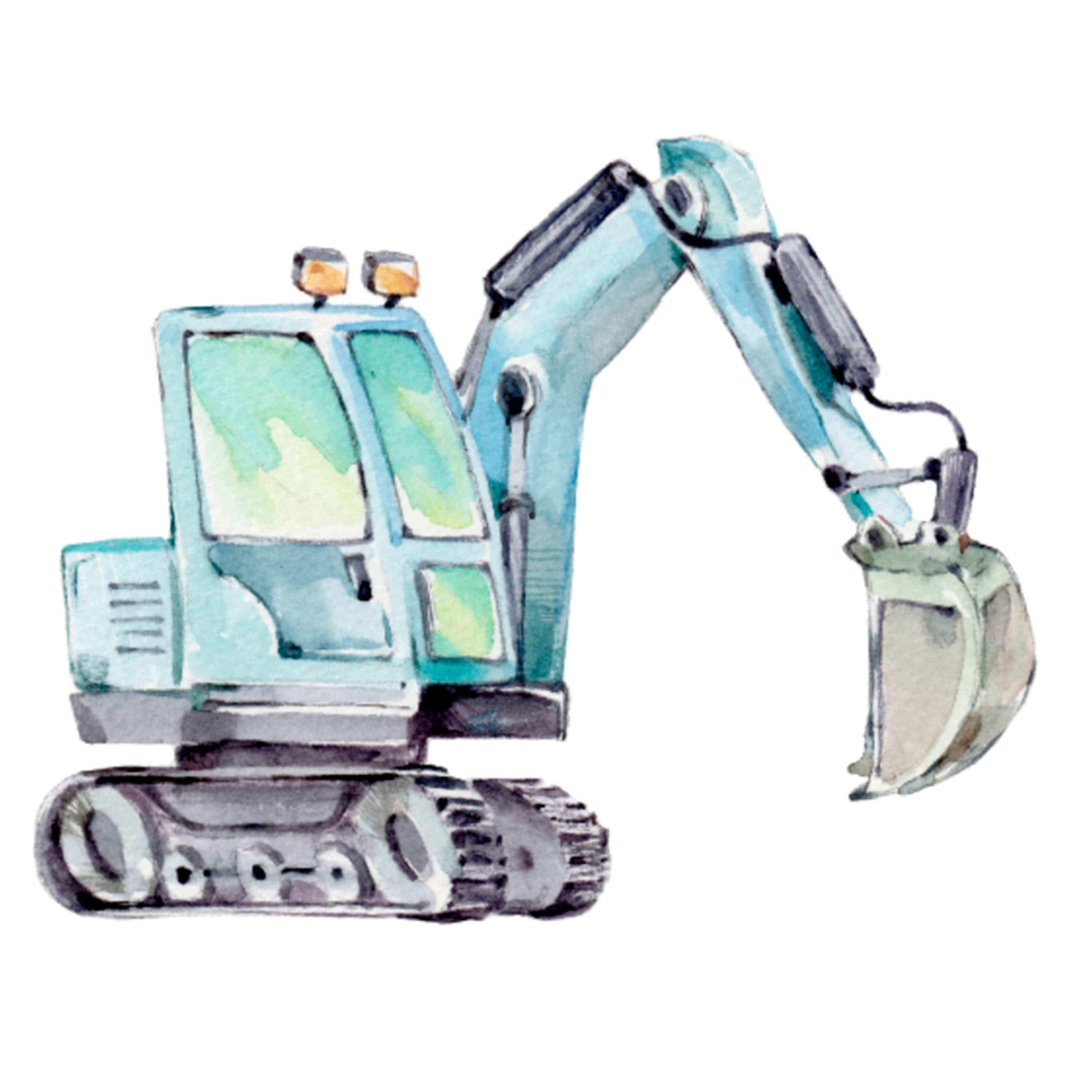 Toy Trucks, Excavator, Tractor, Digger machine Kids removable 28" wallpaper