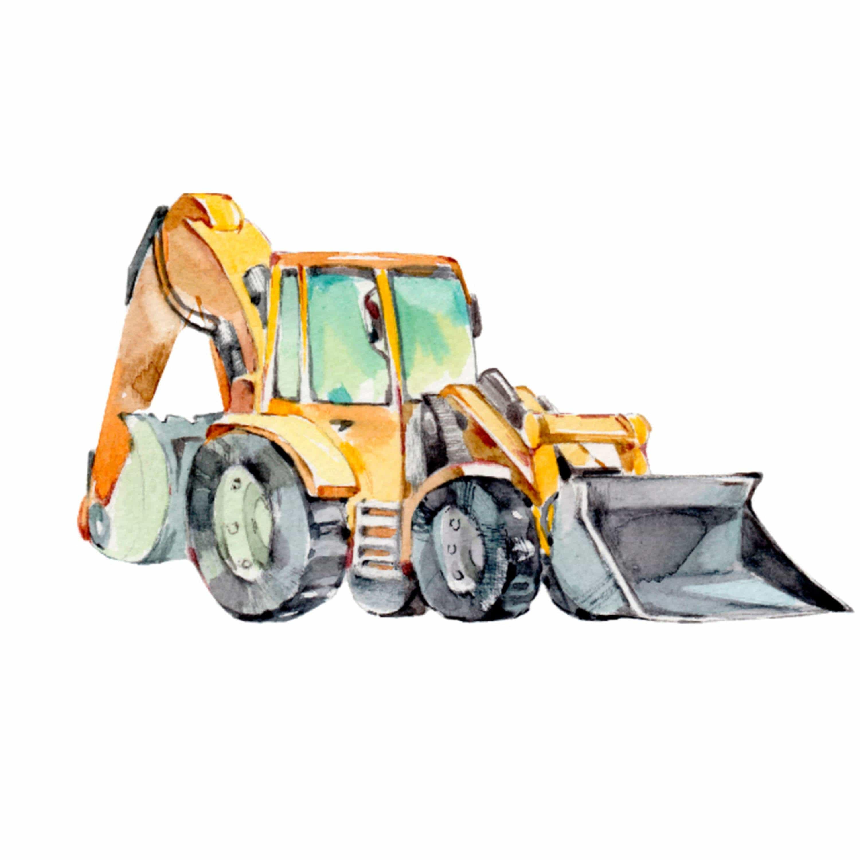 Toy Trucks, Excavator, Tractor, Digger machine Kids removable 28" wallpaper