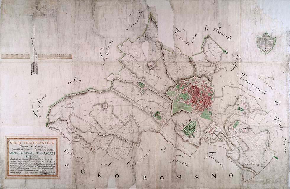 CoolWalls.ca diecut Very Old Map of Frascati, Wall Decal Sticker Wallpaper, PEEL-N-STICK, removable anytime. Great for a classroom