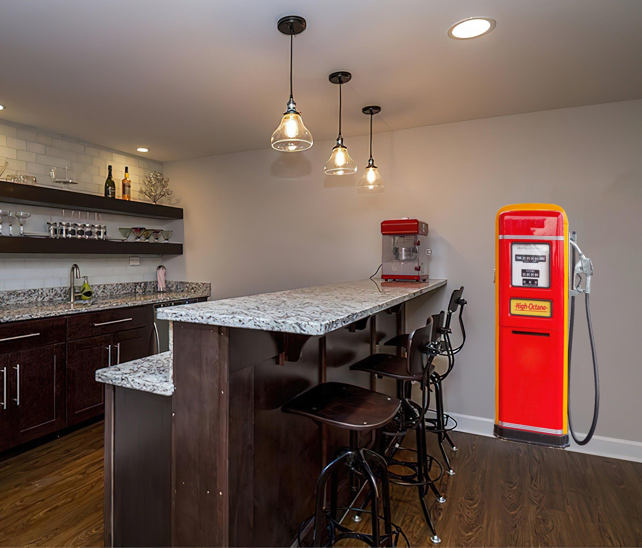 Vintage Red Gas Pump Decal | 64" x 23" | Man Cave | Fabric Decal | Removable | Authentic looking | Realistic