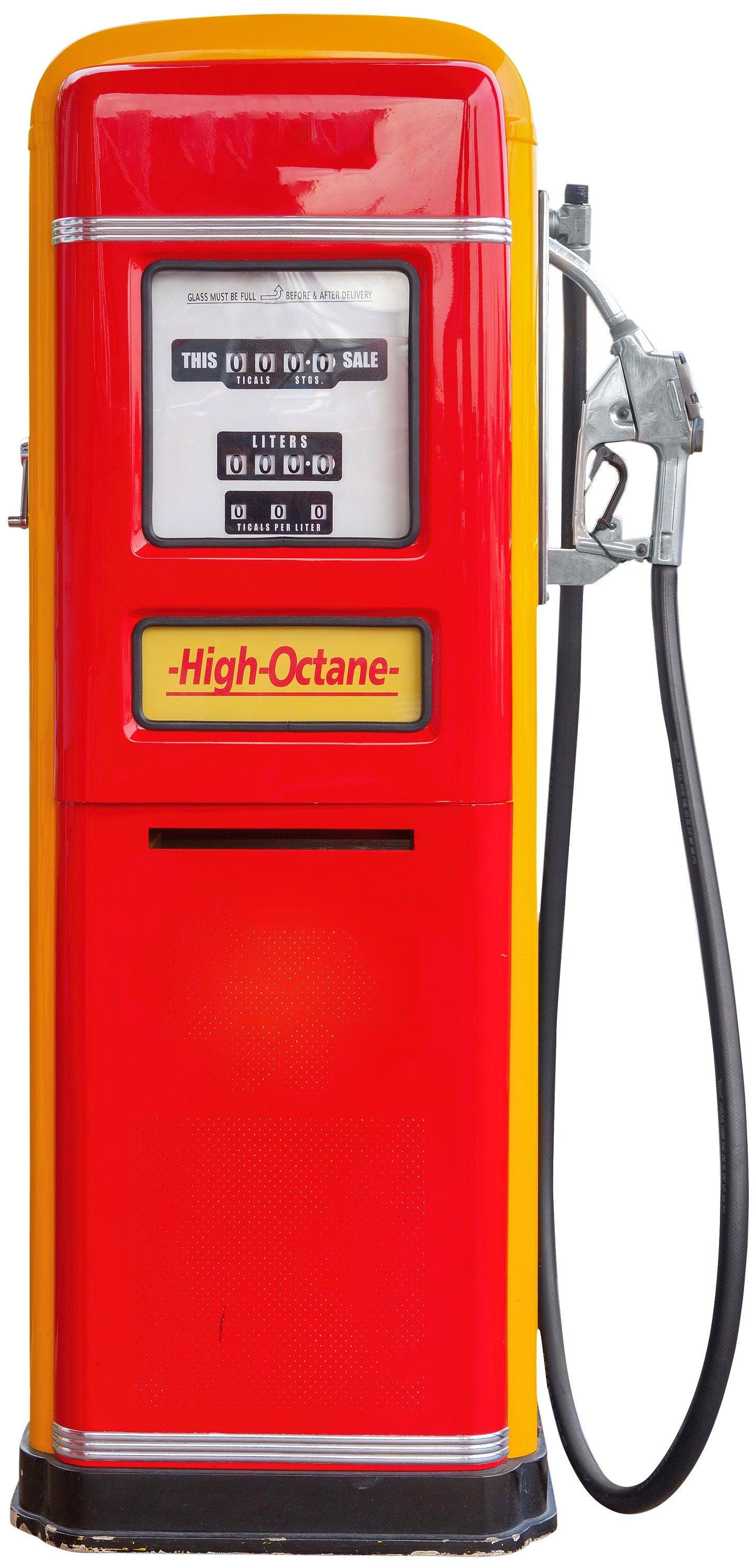 Vintage Red Gas Pump Decal | 64" x 23" | Man Cave | Fabric Decal | Removable | Authentic looking | Realistic