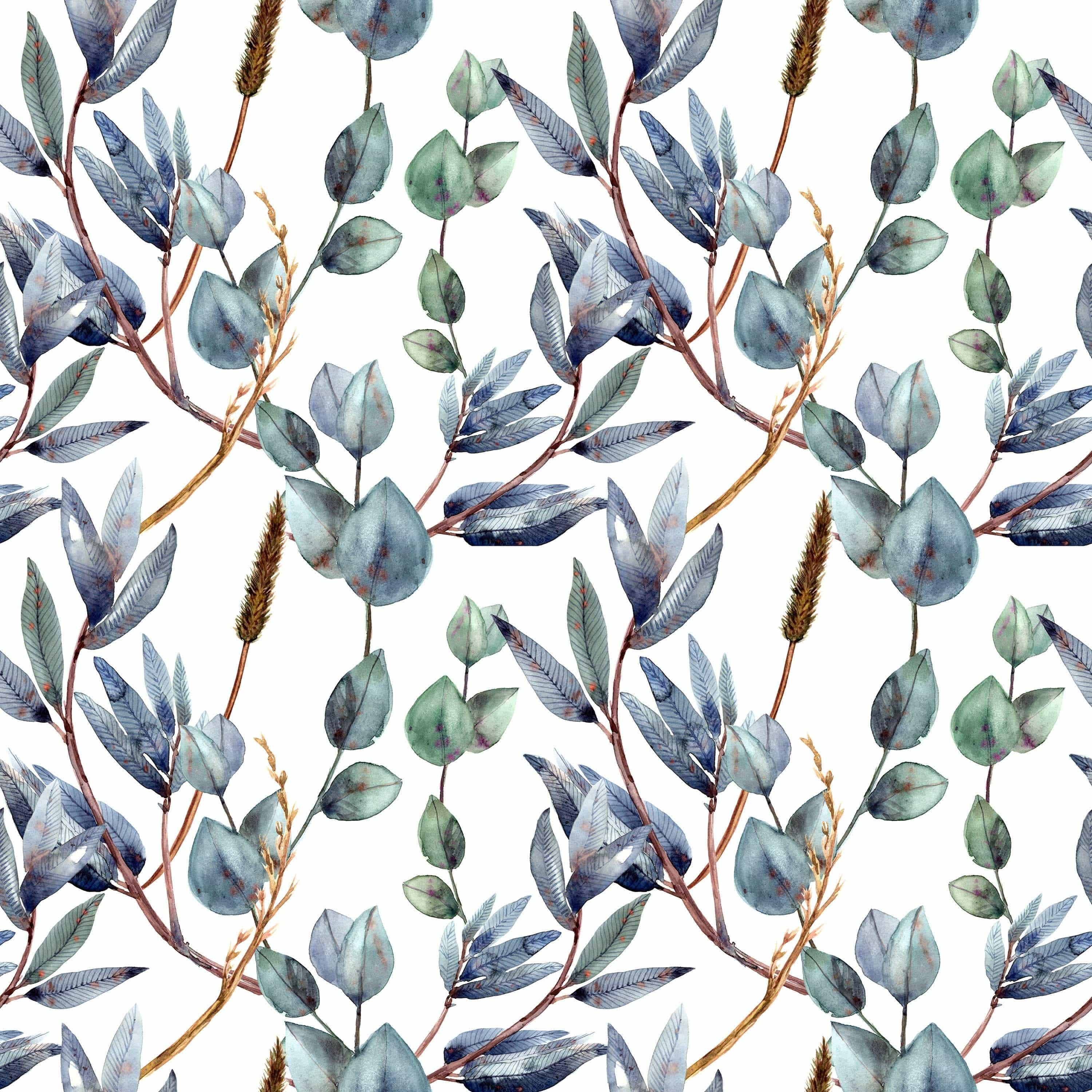 Yellow bird in blue ferns Removable Wallpaper in 28" Rolls