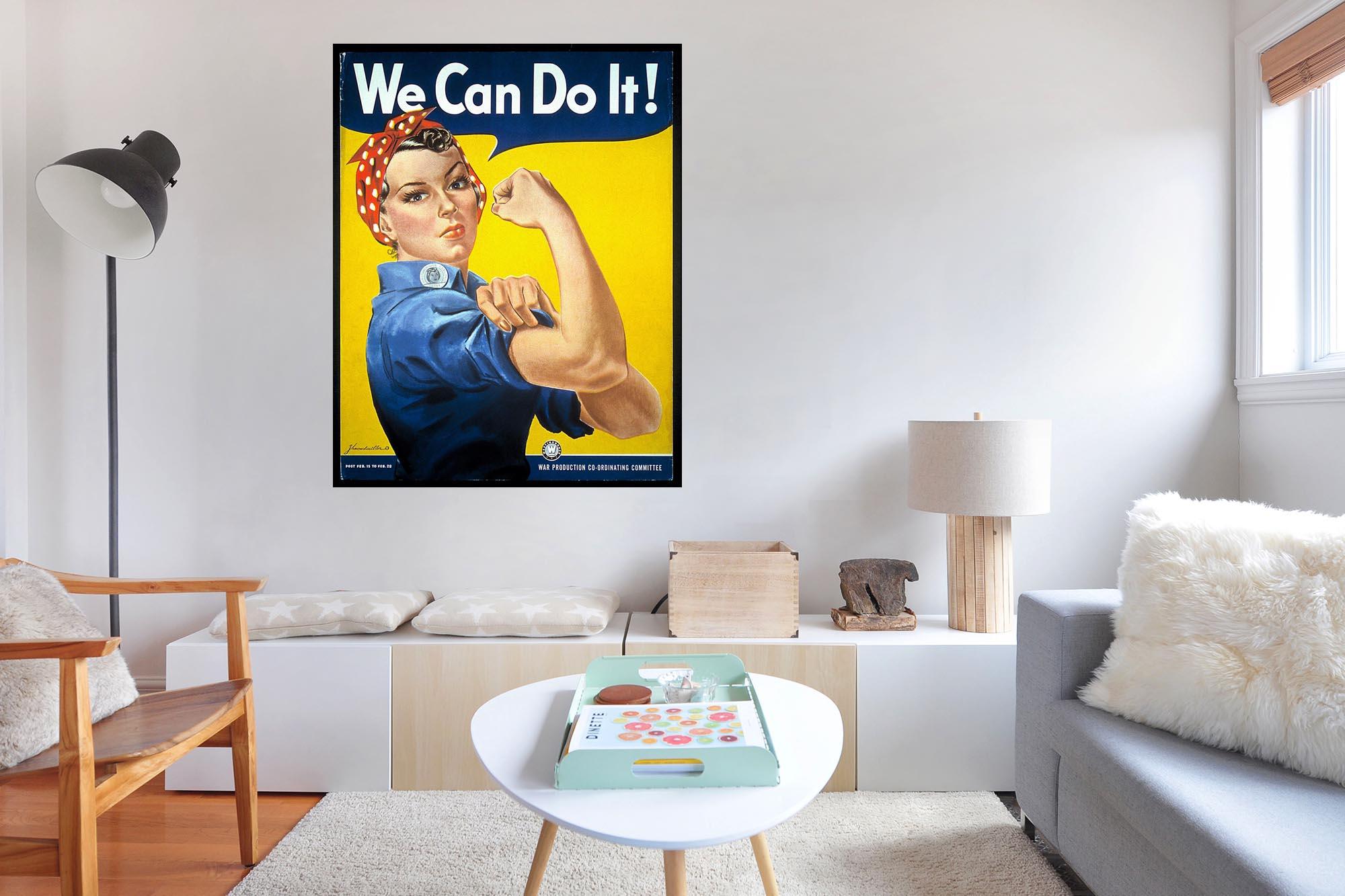 CoolWalls.ca Posters, Prints, & Visual Artwork War Advert Rosie Riveter WW2 We Can Do It Women USA Artwork: Peel_n_Stick onto the wall, wallpaper like fabric