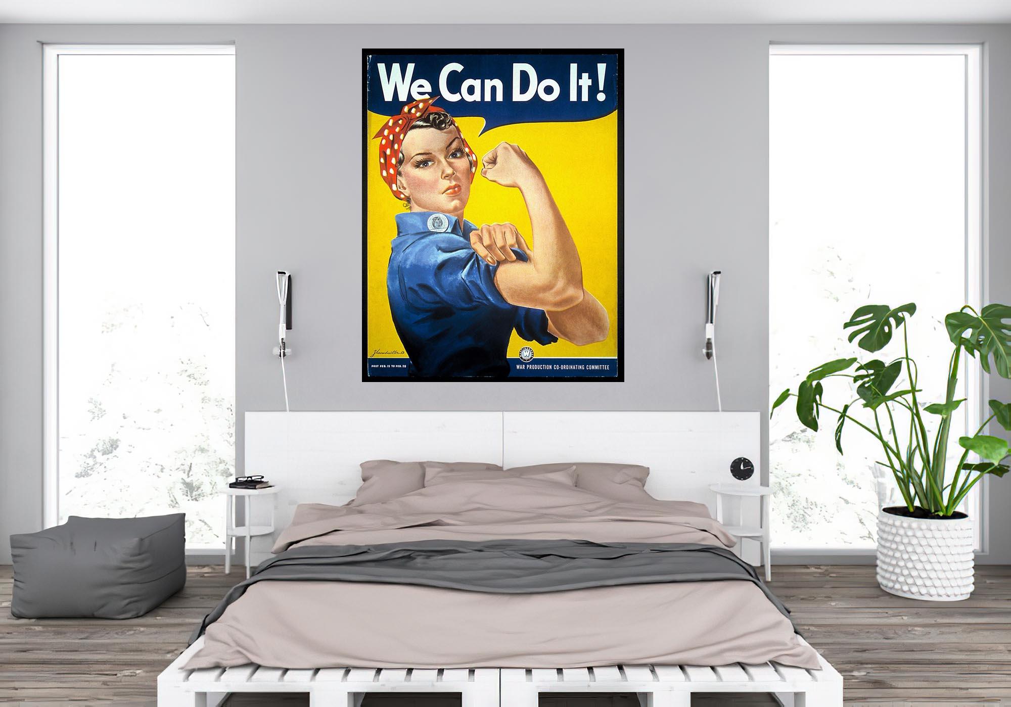 CoolWalls.ca Posters, Prints, & Visual Artwork War Advert Rosie Riveter WW2 We Can Do It Women USA Artwork: Peel_n_Stick onto the wall, wallpaper like fabric