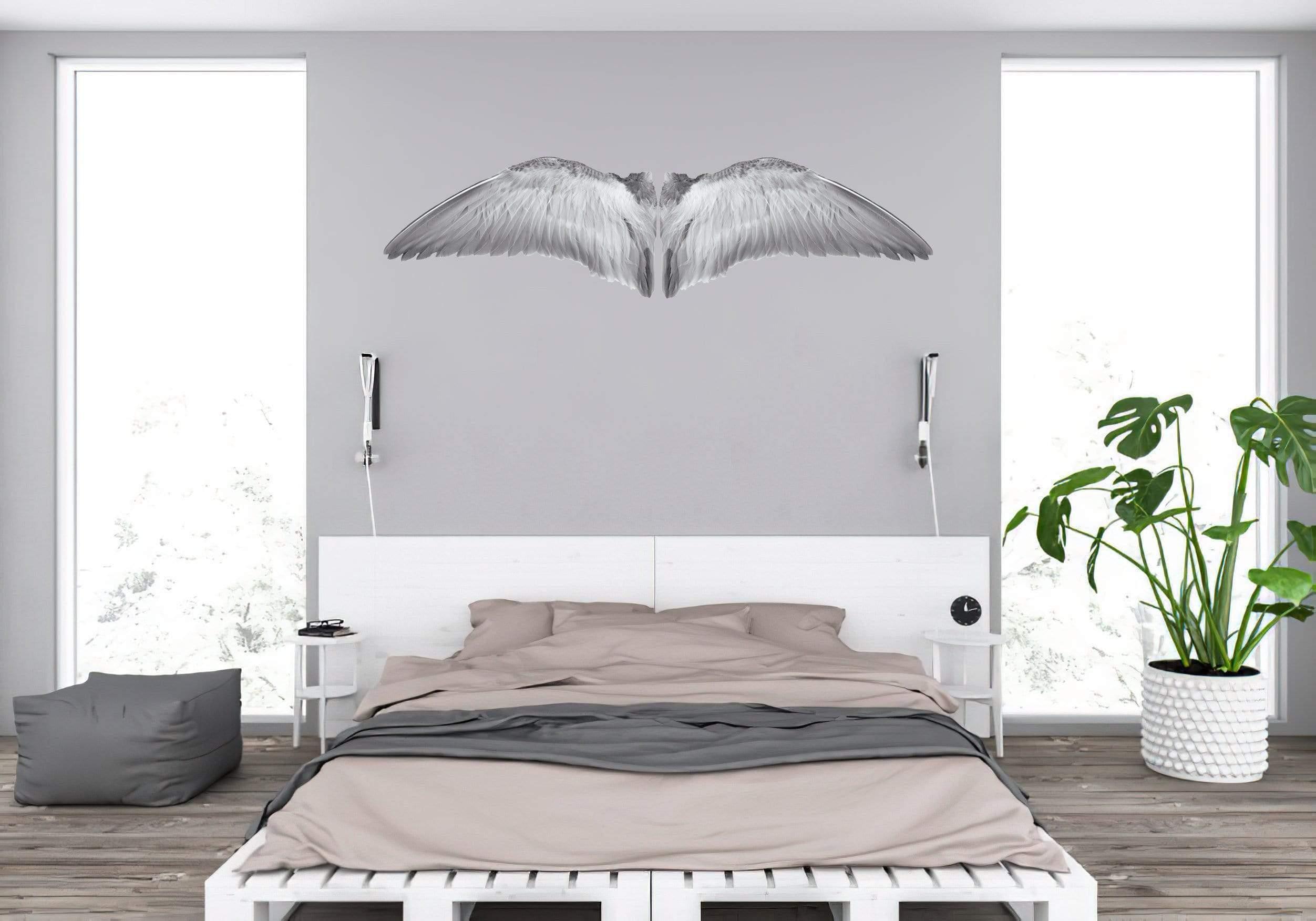 White Gray Wings Die Cut to Wings, Wall Decals, Angel Wings, Bird Wings