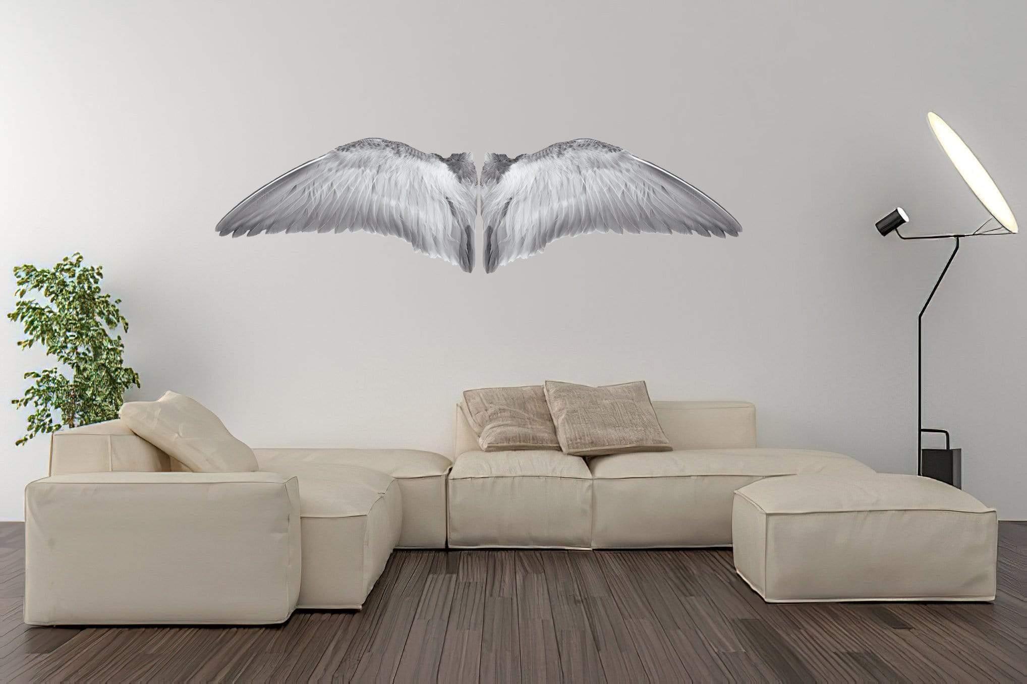 White Gray Wings Die Cut to Wings, Wall Decals, Angel Wings, Bird Wings