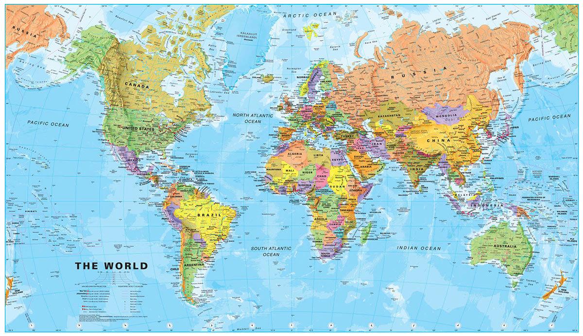 CoolWalls.ca diecut 25" x 14.3 World Map Wall Decal Sticker Wallpaper, PEEL-N-STICK, removable anytime. Great for a classroom