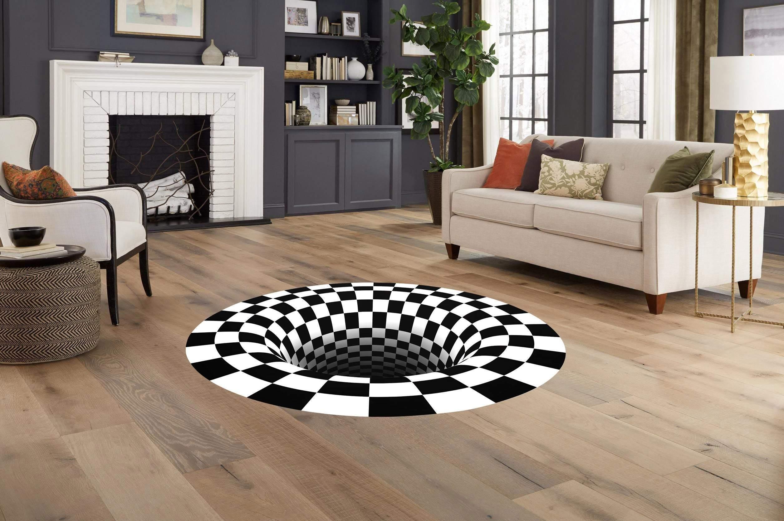 3D Floor Vortec Illusion printed on a durable fabric decal
