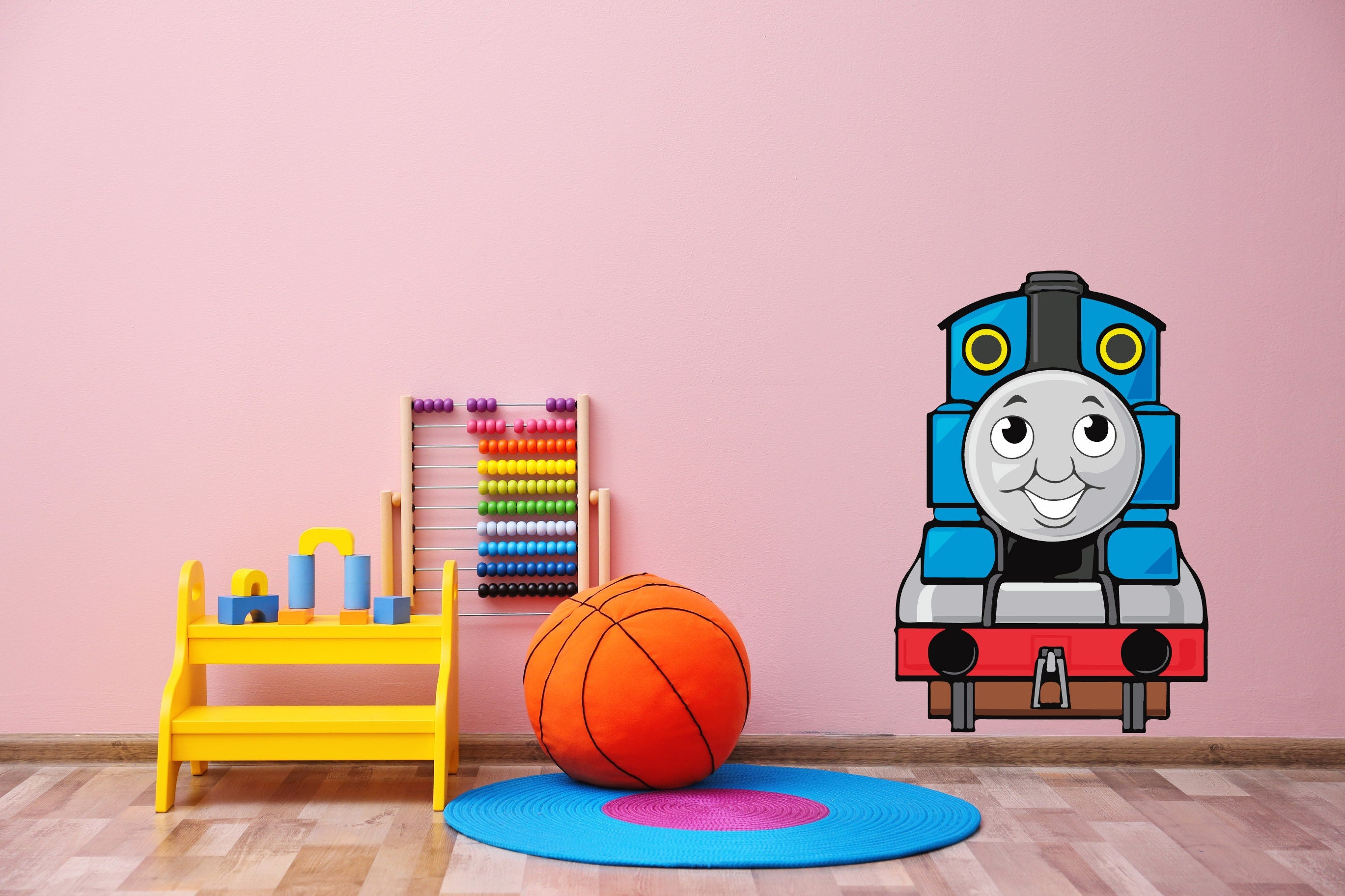 Thomas the Tank Engine Decal for Kids Room, Soft Fabric Decal, Peel-N-Stick Decal, Removable Anytime